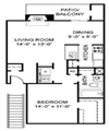 Yucatan 1X1 floor plans available at Villa Ana Apartments in Houston,